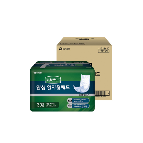 디펜드 안심 일자형 패드 30매 x 6팩 (1박스)